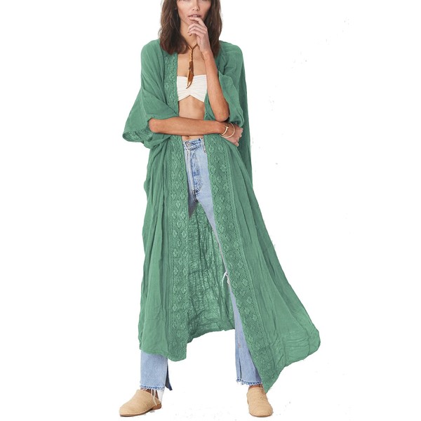 LikeJump Women's Kimono Kaftan Beach Dress Long Summer Dress Cardigan