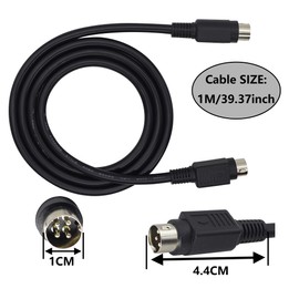 HCFeng Mini 4 Pin DIN Cable, 4 Pin Male to Male Adapter Extension Cable Mini Din 4Pin S Video Cable Male to Male Connector for DVRs and DIN Sound Connectors [1M/ 3.3FT-2pack]