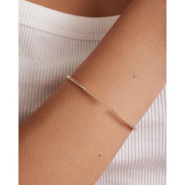 PAVOI 14K Gold Plated Cubic Zirconia Claw Bangle Bracelet | Elegant CZ Cuff Bracelets for Women (7, Yellow Gold)