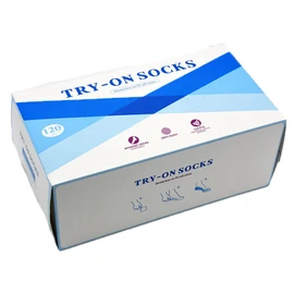 Disposable Socks One Time Use Ankle Hygienic NYLON Sox For Shoes Try Box (1 Box, Beigh)