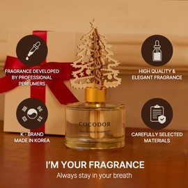 COCODOR Christmas White Tree Reed Diffuser/Dark Vanilla&Sandalwood/ 6.7oz / Scent Fragrance Oil Diffuser for Bedroom Bathroom Home Décor for Xmas