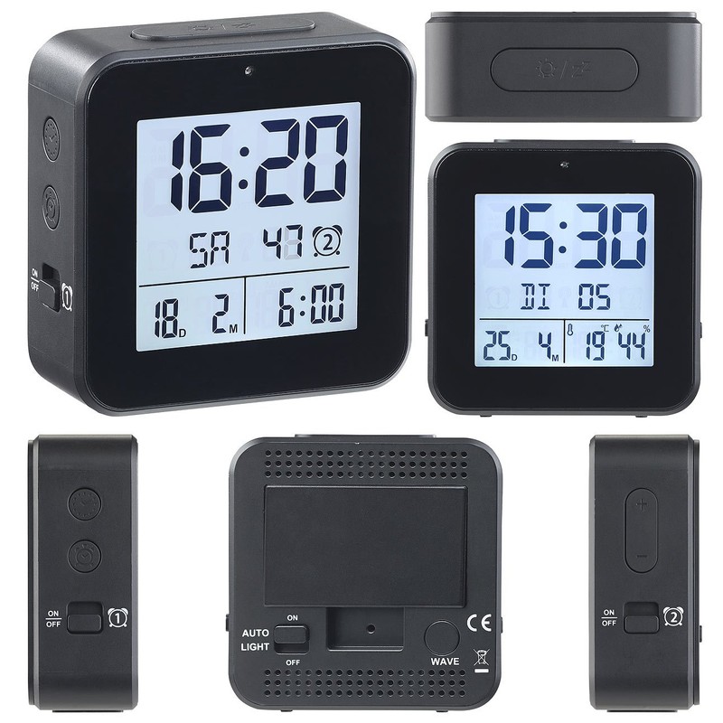 infactory Alarm Clock Weekend Function: Radio Alarm Clock with 2