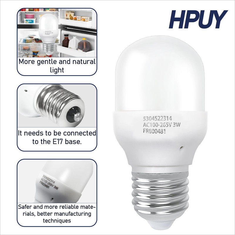 HPUY Kei D28x Refrigerator Bulb AC100-265V 3W Refrigerator Bulb 5304522314