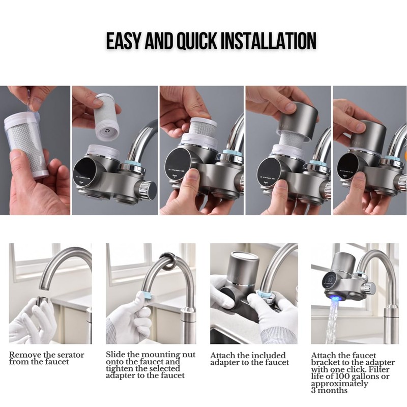 Faucet Mount Water Filter- Smart LED Display | Advanced UV