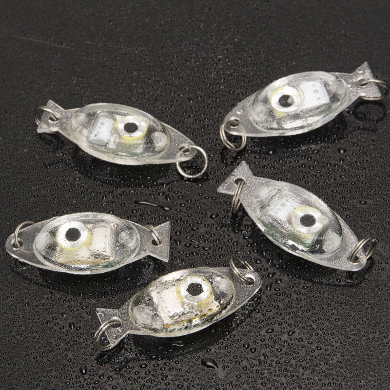 10Pcs LED Underwater Fishing Lure Light Eye Shape Deep Drop