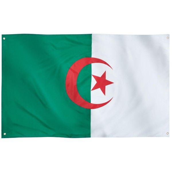 Runesol Algeria Flag, 91x152cm, 3ft x 5ft, 4 Grommets, Eyelet