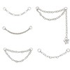 5 PCS Lexziuo Nose Rings Chain - Silver Nose Stud