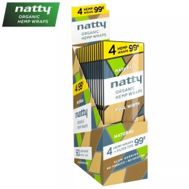 NATTY Organic NATURAL Flavored Full-Width Herbal Wraps Full Box 15/4CT - 60PCS