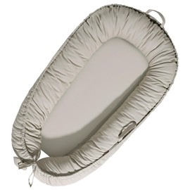 TARJODGY Baby Lounger - Baby Lounger for Newborn 0-24 Months, Soft Breathable Cotton Infant Lounger Cover, Portable Baby Nest for Tummy Co Sleeping Travel, Newborn Essentials