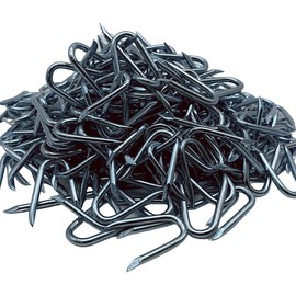 DOJA Barcelona | Crampons | 17x30 | Galvanized Steel | Pack 100 | U-Shape Nails for Fixing Wire Mesh, Camping Tent, Fence Lattice, Barbed Wire to the Ground/Post | Hardware store