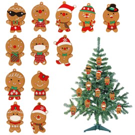 Elionless 12 x Traditional Gingerbread Man Christmas Tree Ornaments Pendant Polyvinyl Chloride (D)