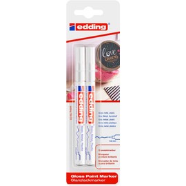 edding 780 Paint Marker Pen Extra Fine Low Odour - White - Pack of 2