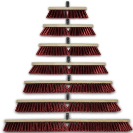 HELO 'PET 2' Street Broom Head 40 cm Wide with Metal Handle Holder, Strong PET Bristles for Coarse Dirt, Brush Head for Outdoor Use as Industrial Broom, Workshop Broom, Indoor Broom (without Handle)