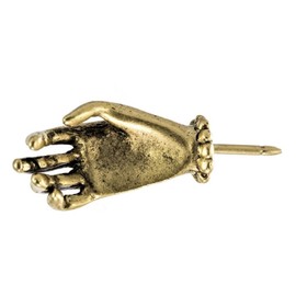 9 Decorative Hand Push Pins, Antique Gold