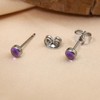 BLISI Amethyst Stud EarringsTitanium 4mm Natural Purple Gemstone Hypoallergenic Healing