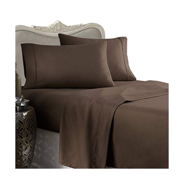 Luxurious Mocha Solid/Plain, King Size, 1200 Thread Count Ultra Soft