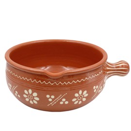 Traditional Portuguese Clay Terracotta Cazuela Cooking Pot, Casserole Baking Dish, Hand-Painted and Made in Portugal (#2: 3.5" x 7" x 9")