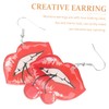 FOMIYES 1 Pair Acrylic Lip Dangle Earrings for Women Fun