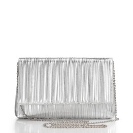 BABEYOND Clutch Purses for Women - Evening Bag Pleated Flap Clutch for Formal Party Cocktail Prom Wedding Handbags (Silver)