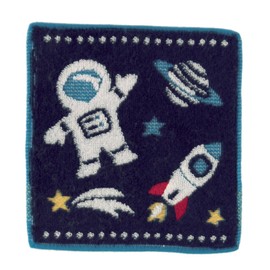 Bloomie's 000541-0031-01 Space Chibi Towel (Navy) [100% Cotton] Kids Hand Towel Mini Towel, Locket, Universe, Stars, Sky, Planets, Motif, Approx. 5.9 inches (15 cm)