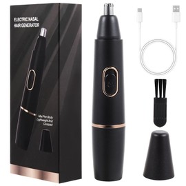 FEITA Ear and Nose Hair Trimmer for Men, Electric Cordless Men Rechargeable Nose-Hair Trimmer, 360 Rotating Dual-Blade Waterproof Noses Clippers, Dad & Men's Gifts for Him, Black