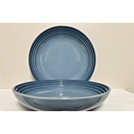 Le Creuset 2 Pc Set Le Creuset Classic Pasta Bowls in Chambray Blue Seconds 8.5" NEW