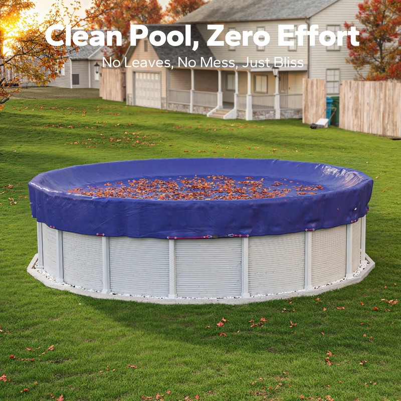 18 FT Round Pool Cover, [ 2025 Upgraded ] Above