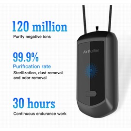 Wearable Negative Ion,Personal Air Purifier Necklace,Portable Mini Air Ionizer for Purifying Around the Body Smoke,Travel,Peculiar Smell, Sports,Outdoor,Home
