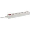 InLine® power strip, white, 6-fold, 6x Schuko, with power-switch, 5m