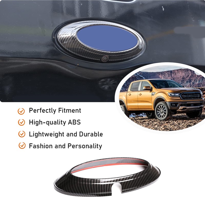 DIYUCAR ABS Plastic Car Rear Badge Ring Logo Frame Cover