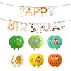HDGSAFD 1 Set of Birthday Flags and 12 Animal Balloons