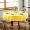 6 Pack Yellow Round Spandex Tablecloth for 60 inch Table,
