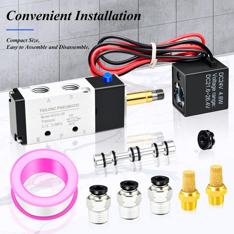 TAILONZ PNEUMATIC 1/4 Inch BSP Solenoid Valve 24 V Single