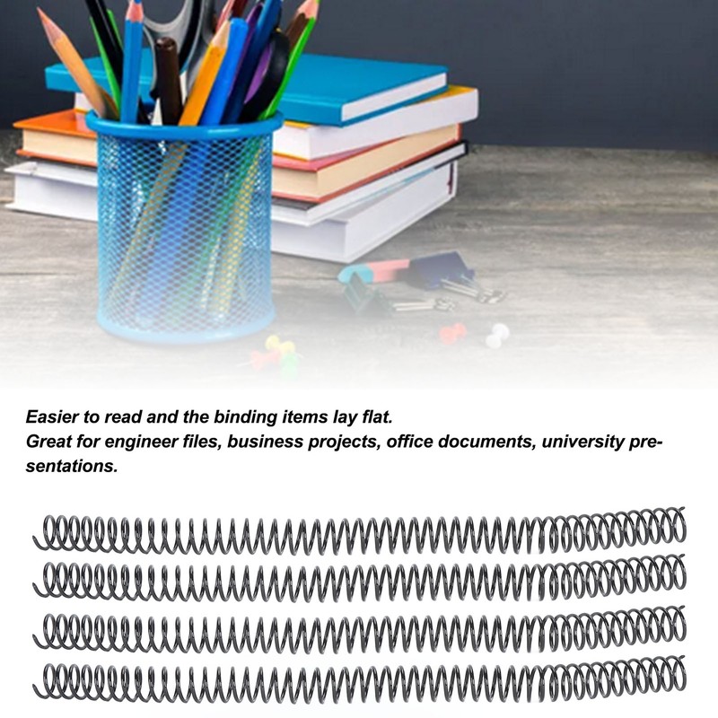 100PCS Binding Spiral 14.3mm Diameter 48 Teeth 4:1 115 Pieces