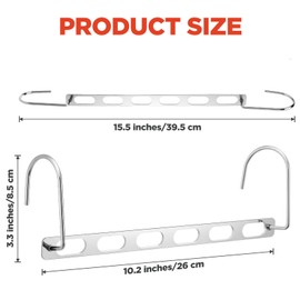 12-Pack Metal Hanger Organizer, Collapsible Closet Hanger Rack, Sturdy Multiple Hangers in One Space Saver for Heavy Clothes, Closet Organizers, and Dorm Room Essentials.