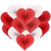 Red Heart Party Hanging Paper Fans for Valentines Wedding Engagement