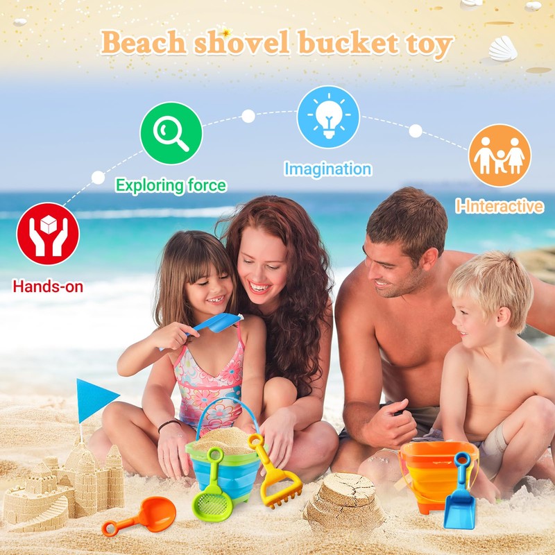 Bucket and Spade, Beach Toys Set for Kids Play Sand