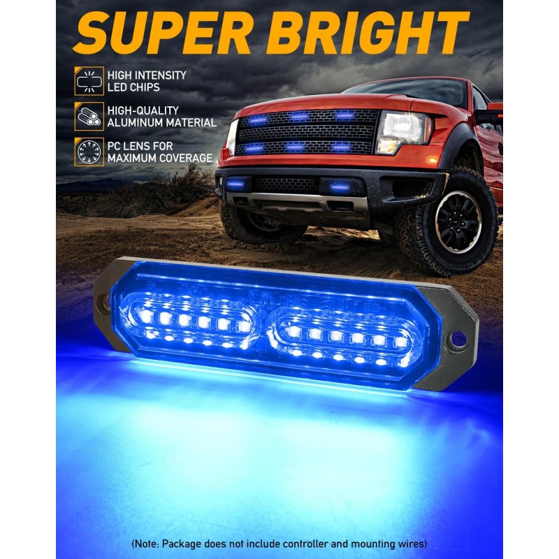 Sync Feature Safety Warning Flashing Light, Ultra Slim Surface Mount
