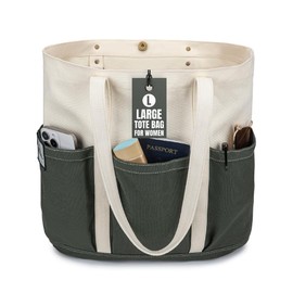 MINIMARG Large Tote Bag for Women – 27L Capacity, Ideal for Work, Outings, Nursing, and Daily Use | Magnetic Closure | Fits Laptop (Forest Green)