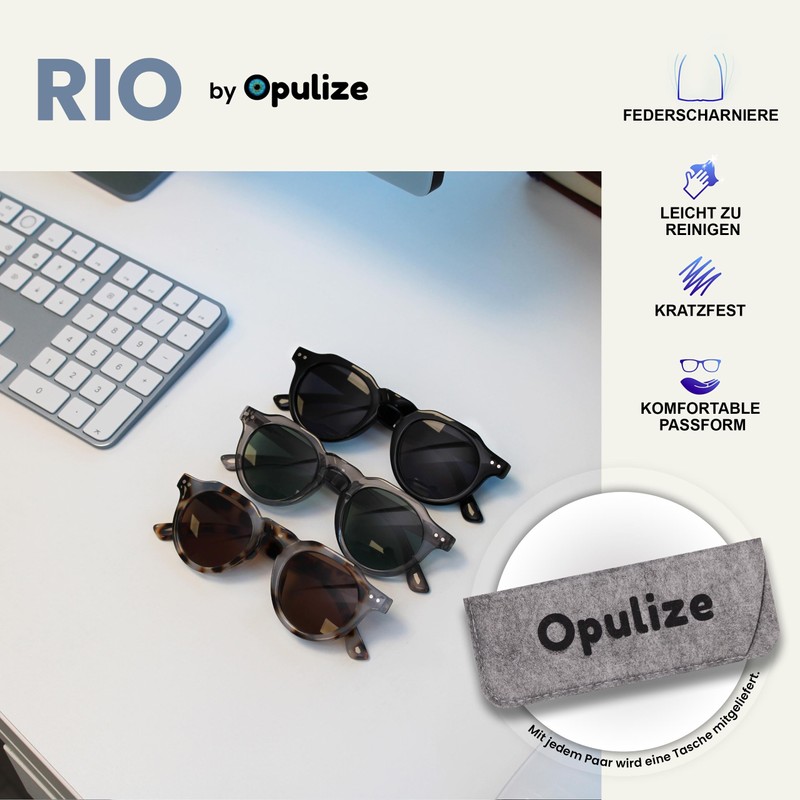 Opulize Rio - Sunglasses - Frame Top Flat - UV400