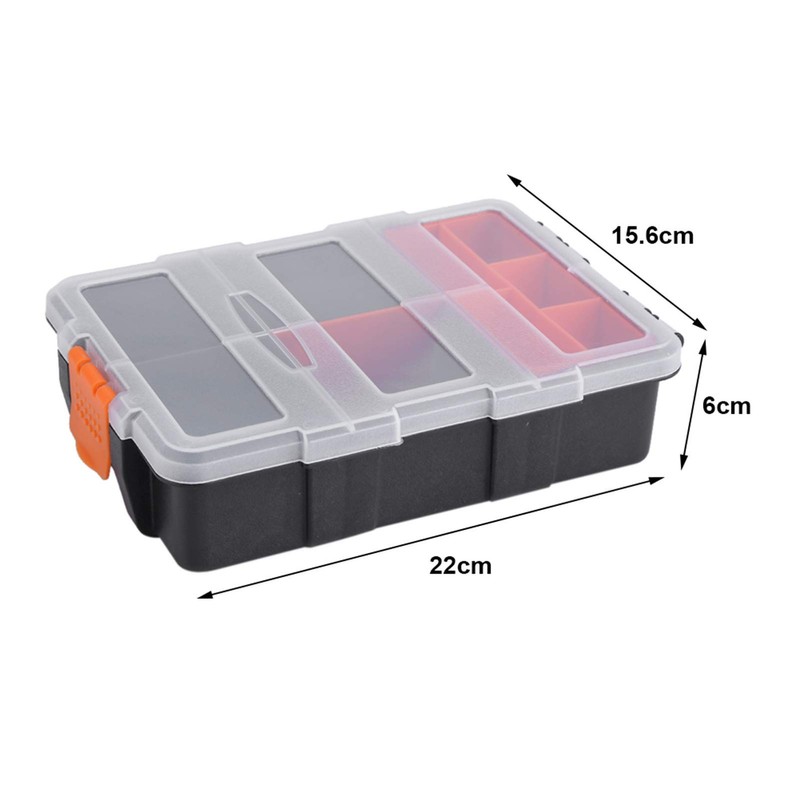 BORDSTRACT Hardware Organizer Box with Dividers, Double Layer Plastic Tools