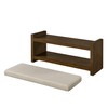 GDFStudio 40" Rustic Storage Bench with Shelf and Cushion Entryway
