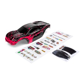 SummitLink Custom Body Muddy Hot Pink Over Black Style Compatible for Rustler 4X4 1/10 Scale RC Car (Truck not Included) R4-BHP-02