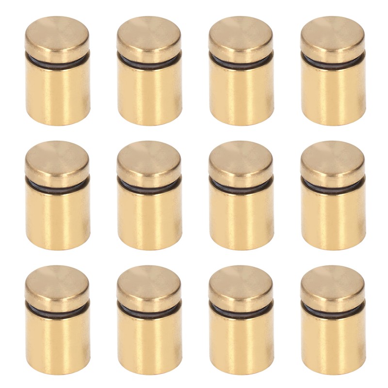12Pcs Advertising Nail Stainless Steel Electroplated Brushed Gold Sign Holder