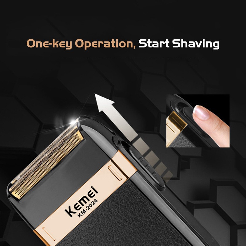 KEMEI Electric Shaver Reciprocating Double Cutter Heads Quick Shaving Intelligent
