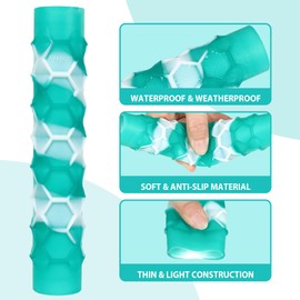 Ayaport Kayak Paddle Grips Non-Slip Silicone Wraps for Take-Apart Kayak Paddles, Blister Prevention Kayaking Accessories 1 Pair (Green-White)