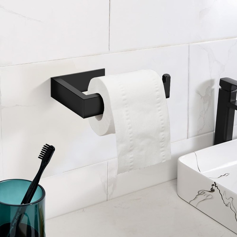 Homovater 305sus Toilet Roll Holder with Holder Rack, Stainless Steel,