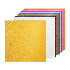 PATIKIL 10Sheets Colorful Glitter Cardstock, 12x12In Glitter Paper Card Stock Shiny Scrapbook 250gsm Sparkly Paper Large Shimmer for Crafts Scrapbook DIY Art Wedding Party