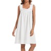 AVIIER 100% Cotton Nightgowns for Women Sleeveless Night Gown with