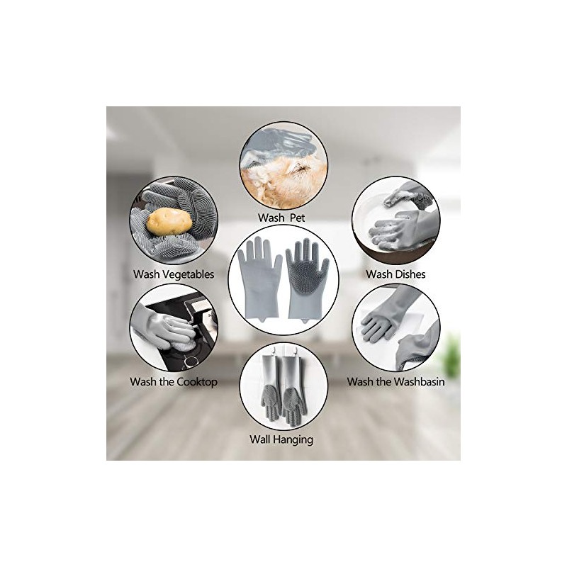 COMMEMA Pet Grooming Gloves - Massage Mitt for Dogs &